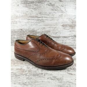 Men's Allen Edmonds Birmingham Brown Leather Wingtip Oxfords Sz 9D